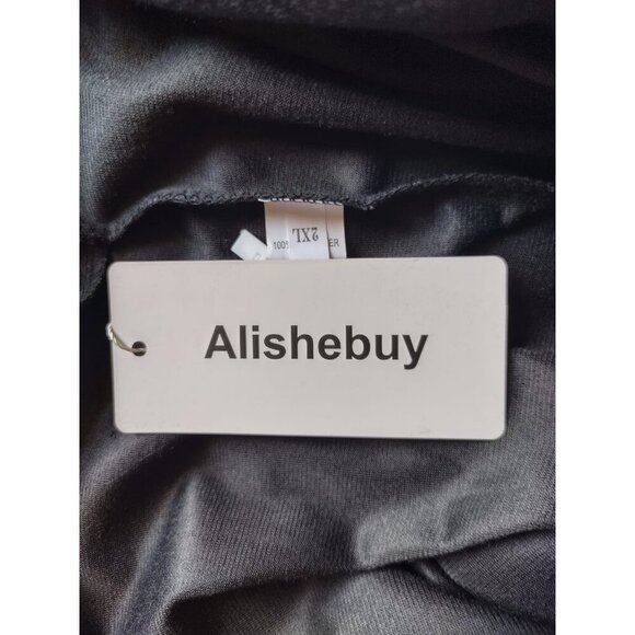 Alishebuy Women's Black Polyester 2XL Corduroy Flare Pants, NWT. - Picture 3 of 6